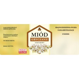 Didelis etiketės lipdukas grikių medui, 100 vnt