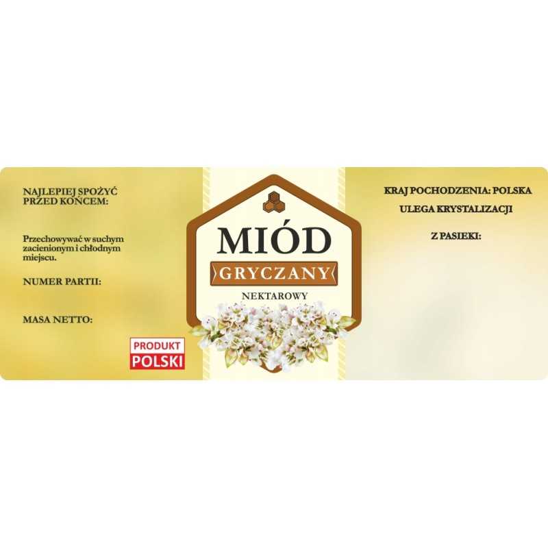 Didelis etiketės lipdukas grikių medui, 100 vnt