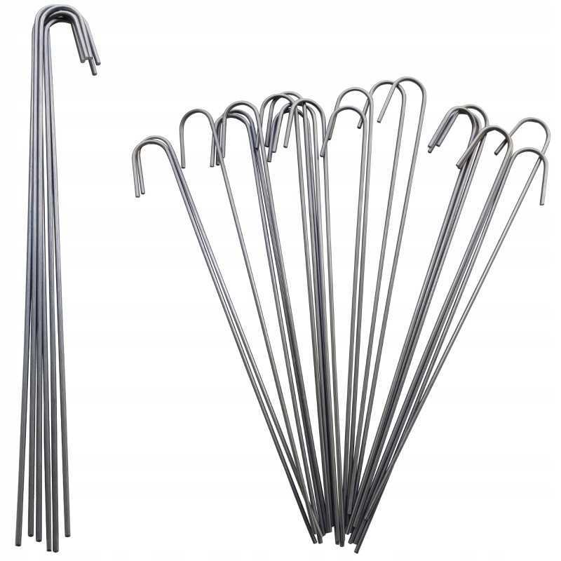 Metaliniai smeigtukai įvairių tipų agrotekstilei, agrotekstilei ir geotekstilei tvirtinti prie žemės, taip pat smeigtukai kurmių