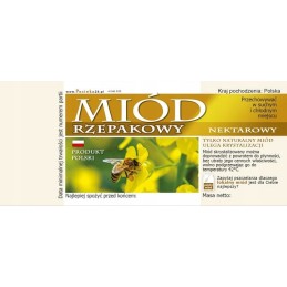 Lipni rapsų nektaro medaus etiketė