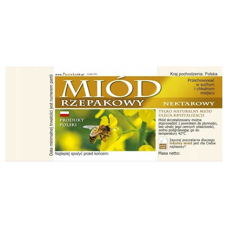 Lipni rapsų nektaro medaus etiketė