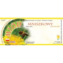 Pakuotė kiaulpienių medaus etikečių