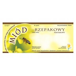 Etikečių pakuotė rapsų medui (100 vnt) - raštas E1004