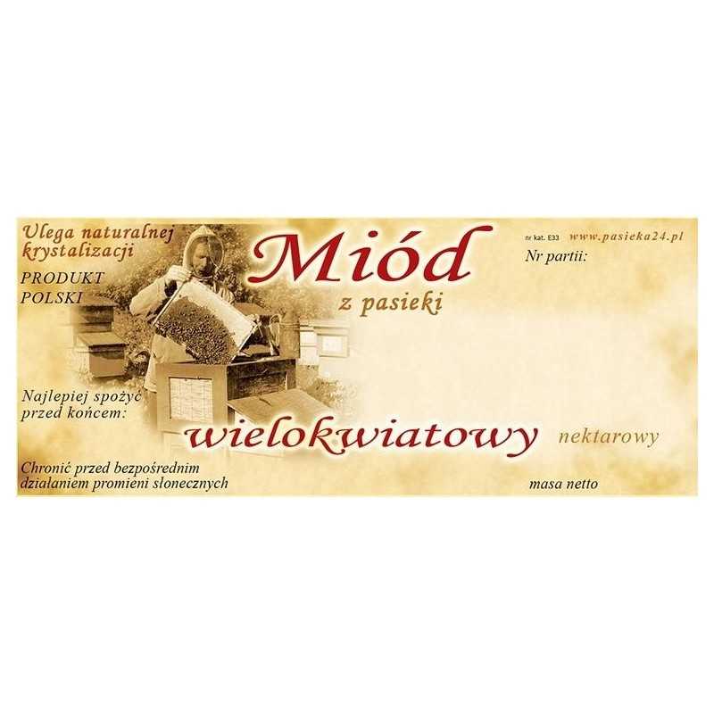 multiflorinio medaus etiketė