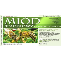 lipčiaus medaus, pagaminto iš spygliuočių lipčiaus, etiketė