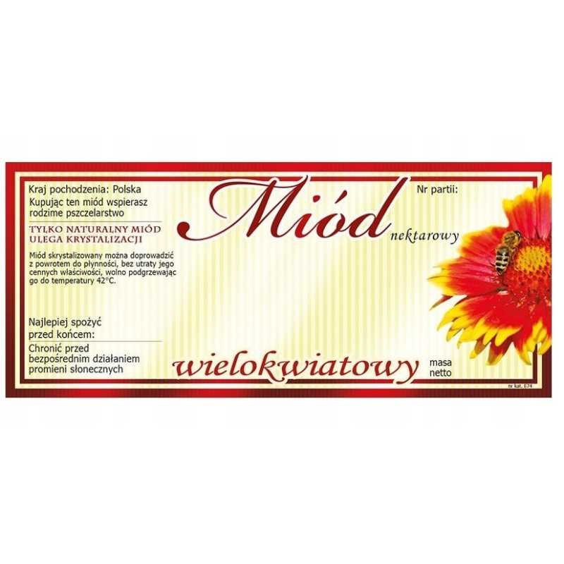 multiflorinio medaus etiketė