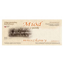 kiaulpienių medaus etiketė