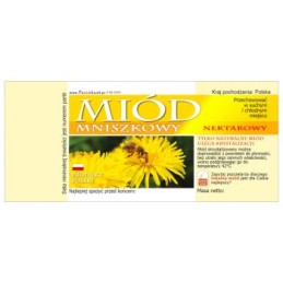 kiaulpienių medaus etiketė