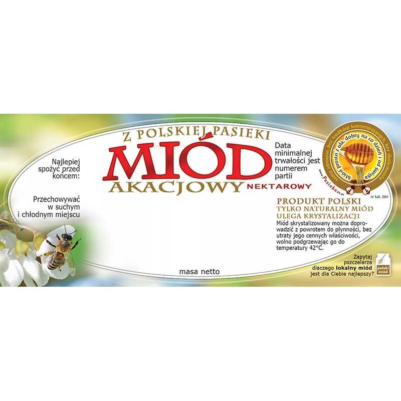 akacijų medaus etiketė