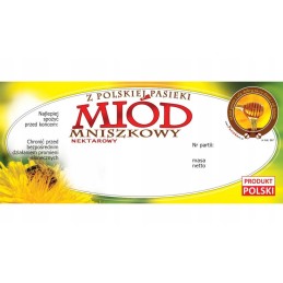 kiaulpienių medaus etiketė