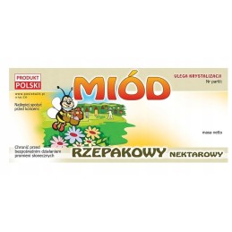 rapsų medaus etiketė