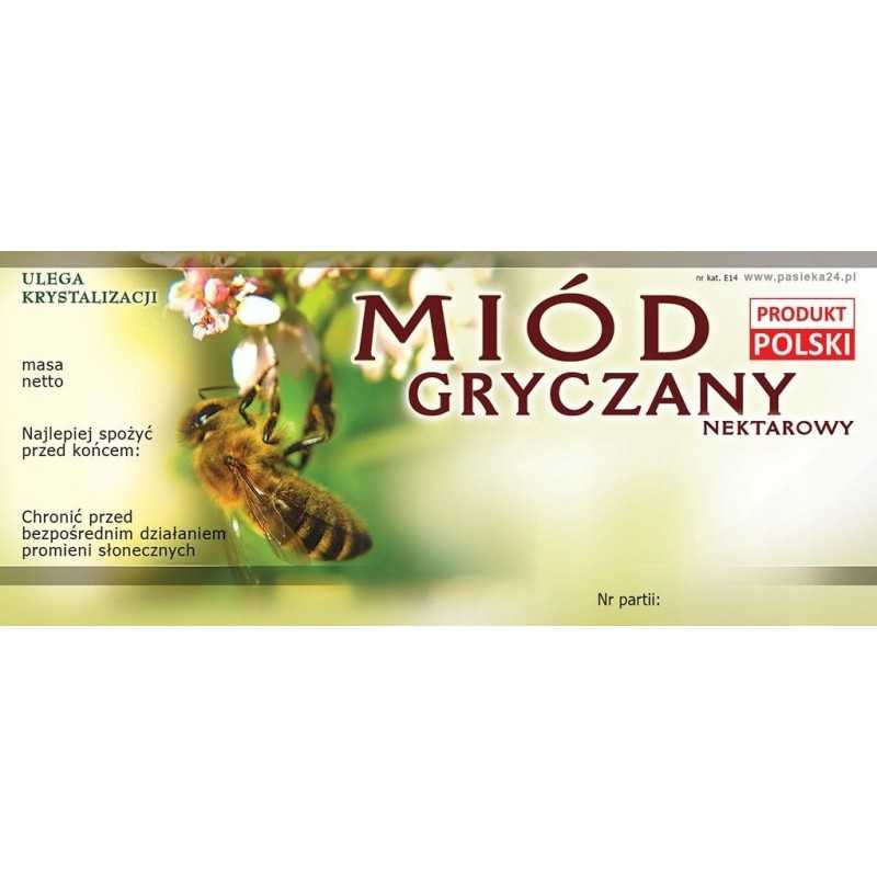 Siūlome lipnias etiketes grikių medui - 100 vnt - labai geras produktas - tinka dideliems ir mažiems stiklainiams!!!