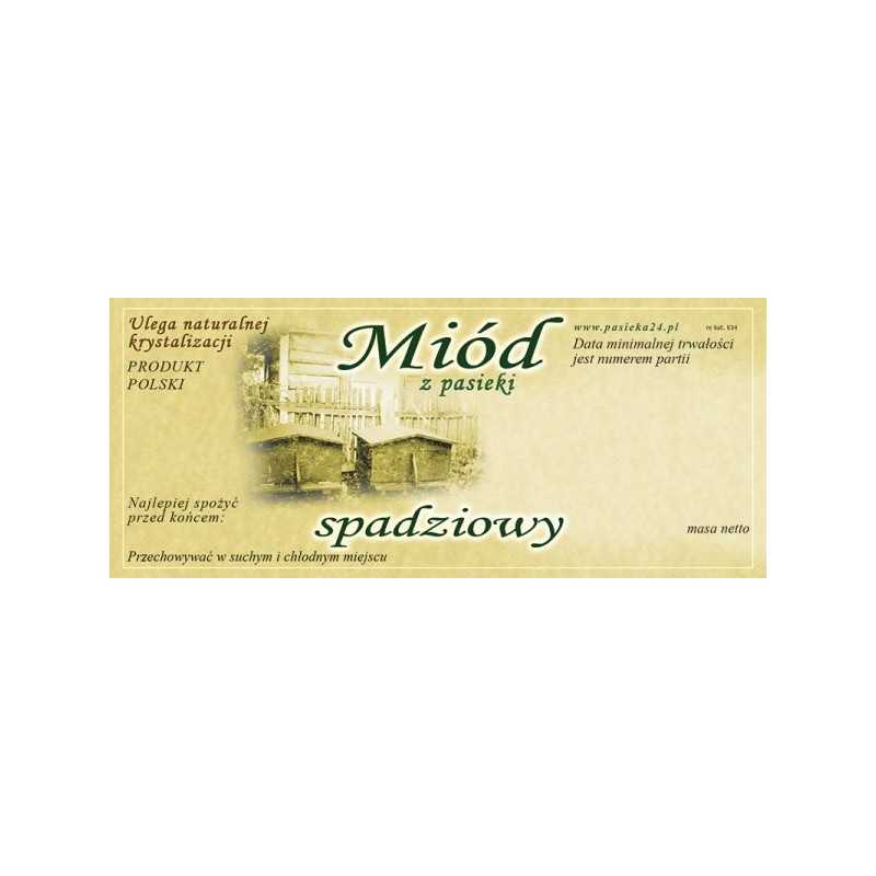 Siūlome lipnias etiketes lipčiaus medui - 100 vnt - labai geras produktas - tinka ir dideliems ir mažiems stiklainiams!!!