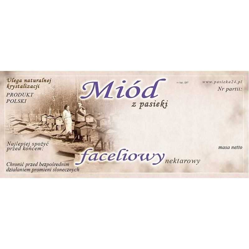 Siūlome lipnias etiketes facelijų medui - 100 vnt - labai geras produktas - tinka tiek dideliems, tiek mažiems indeliams!!!