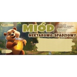 Etiketės su meškiuku nektarui ir lipčiaus medui e1370