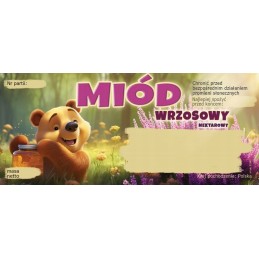 Etiketės su meškiuku viržių medui e1367