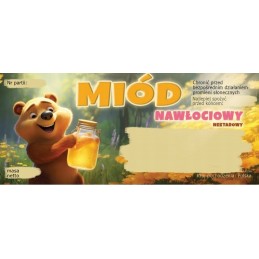 Etiketės su meškiuku auksašakių medui e1365