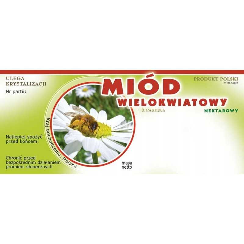 Siūlome lipnias etiketes kelių žiedų medui, labai geras produktas!!!