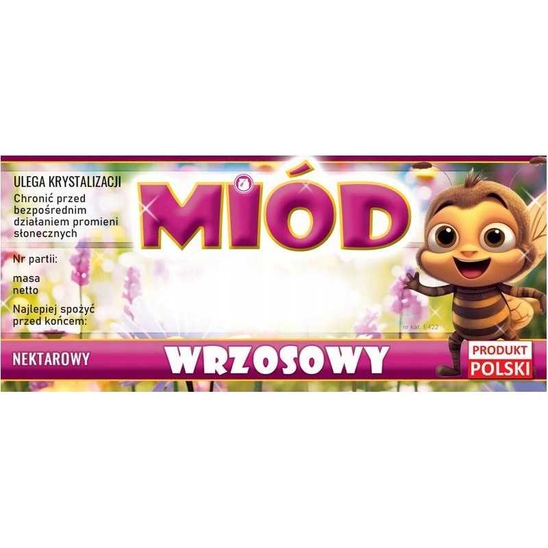 Etiketės su bite viržių medui e422