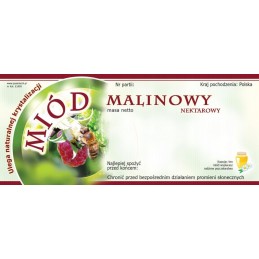 Siūlome lipnias etiketes aviečių medui - 100 vnt - labai geras produktas!!!