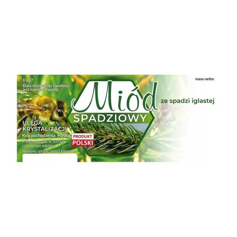 Lipčiaus medaus, pagaminto iš spygliuočių lipčiaus, etiketės, pakuotės