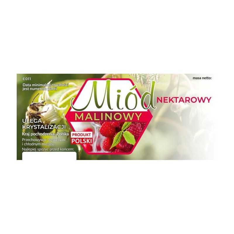 Etiketės aviečių nektaro medui, pakuotė 100 vnt.