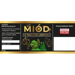 Etiketės medui iš miško plotų, juodos, 100 vnt