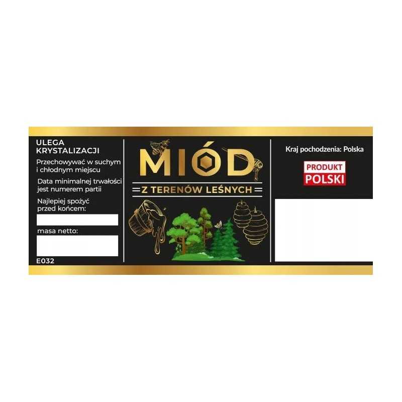 Etiketės medui iš miško plotų, juodos, 100 vnt