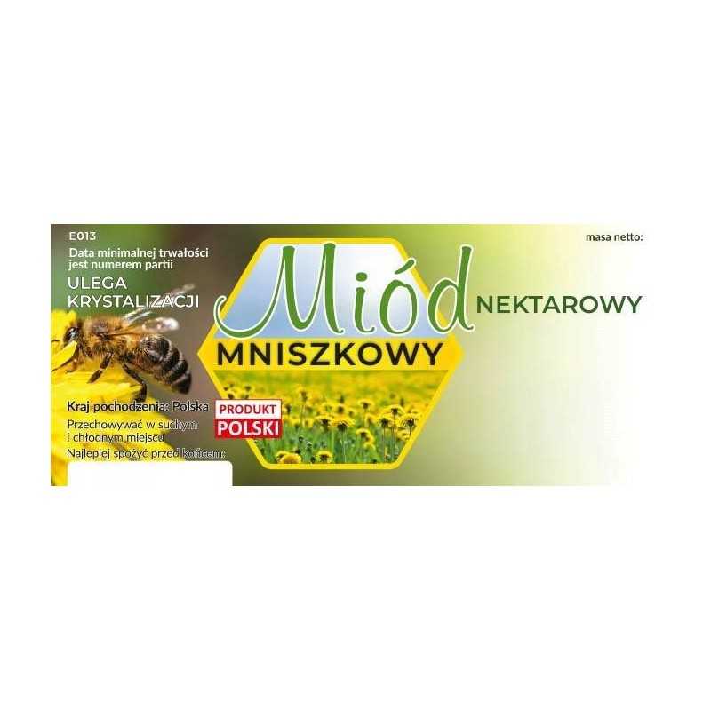 Etiketės kiaulpienių nektaro medui, pakuotė 100 vnt