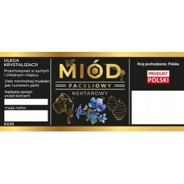 Etiketė facelijų nektariniam medui, juoda, 100 vnt