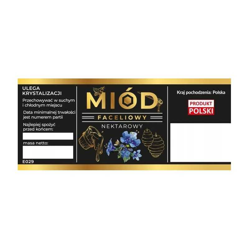 Etiketė facelijų nektariniam medui, juoda, 100 vnt