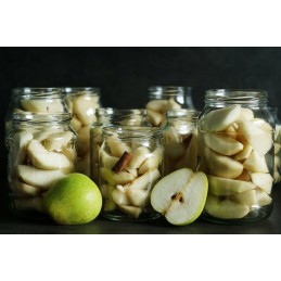 Dideli stikliniai indeliai, 6 kabliukai, 0,72l 720ml, rinkinys 8 vnt, tinka fi82 6z dangteliams