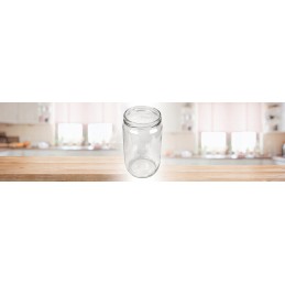 Dideli stikliniai indeliai, 6 kabliukai, 0,72l 720ml, rinkinys 8 vnt, tinka fi82 6z dangteliams