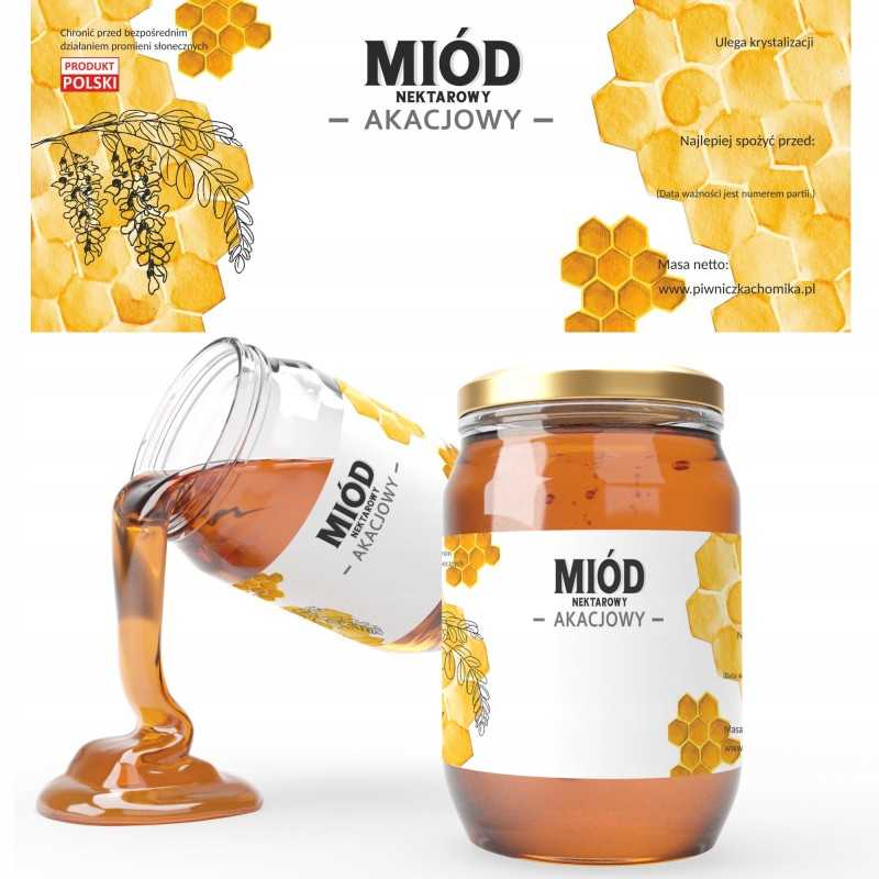Akacijų medaus etiketės