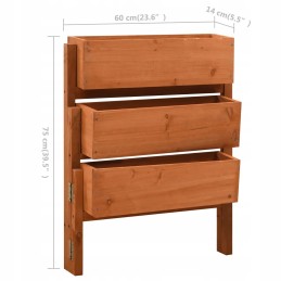 Garden planter, foldable, orange, 60x14x75 cm, fir