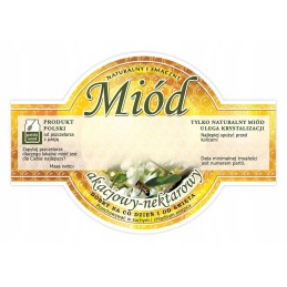 Pakuotė apvalių etikečių akacijų medui (100 vnt.)