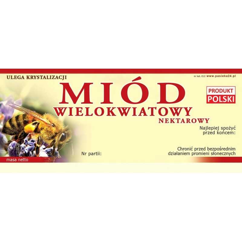 Kelių žiedų medaus etiketės (100 vnt) - e12