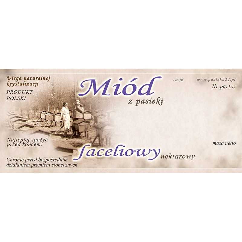 Facelijų medaus etikečių pakuotė 116x50 (100 vnt.)