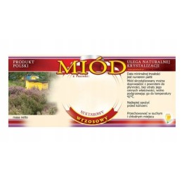 Etikečių/lipdukų pakuotė viržių medaus indeliui (100 vnt) - raštas e1038