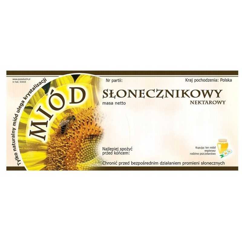 Medaus lipduko etiketė 116x50mm saulėgrąža