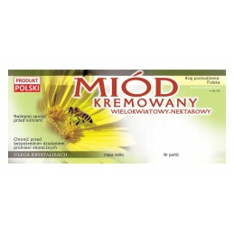 Kelių gėlių kreminio medaus etiketės (100 vnt) - e26 raštas