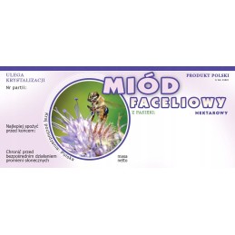 Facelijos medaus etiketės 116x50 - E1024 raštas