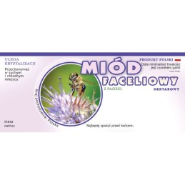 Facelijos medaus etiketės 116x50 - E1024 raštas