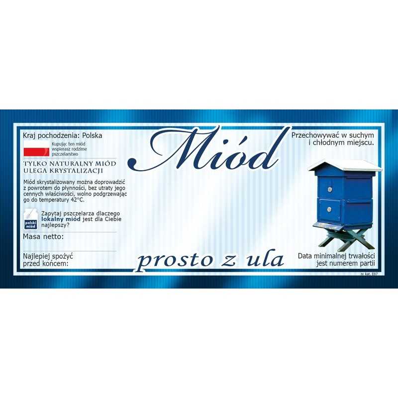 Medaus etiketės tiesiai iš avilio (100 vnt) - E87 raštas