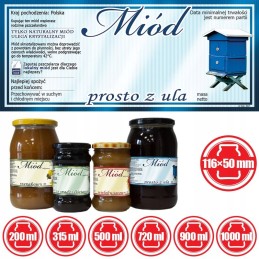 Medaus etiketės tiesiai iš avilio (100 vnt) - E87 raštas