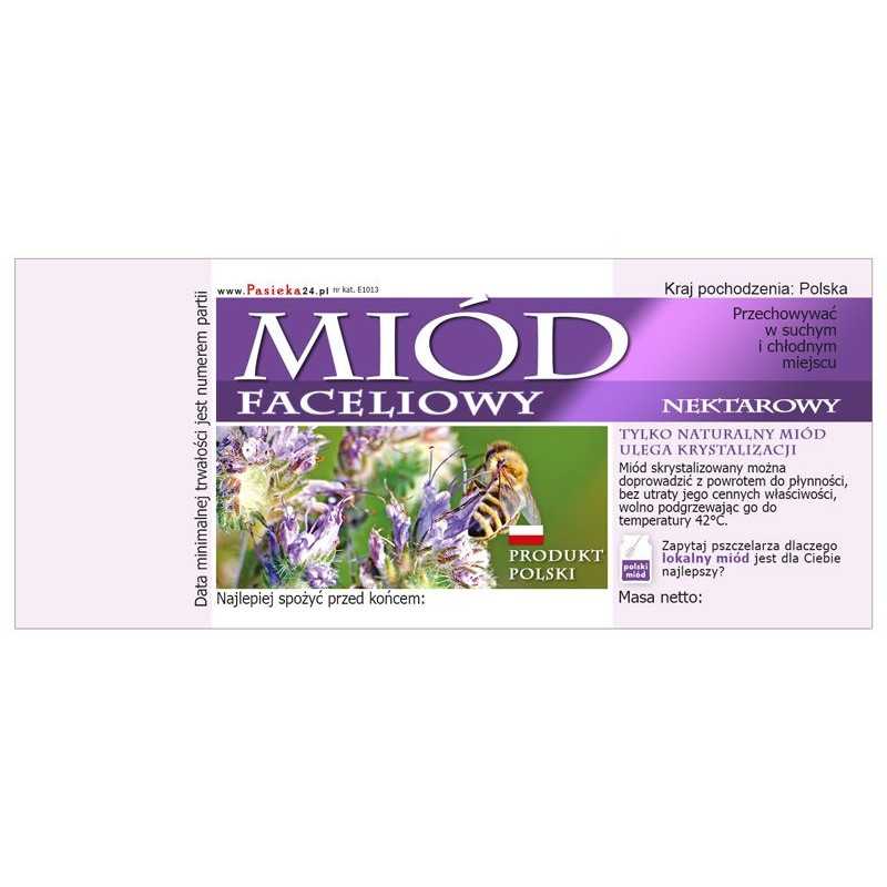 Etiketės facelijų medui (100 vnt), raštas - e1013