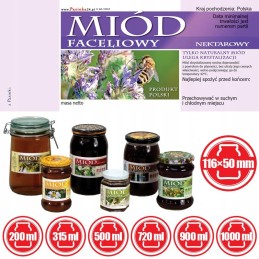 Etiketės facelijų medui (100 vnt), raštas - e1013