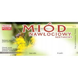 Etiketės auksarankio medui (100 vnt) - raštas e23