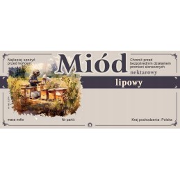 Etiketės liepų medui (100 vnt) - E274 raštas