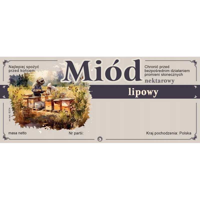 Etiketės liepų medui (100 vnt) - E274 raštas